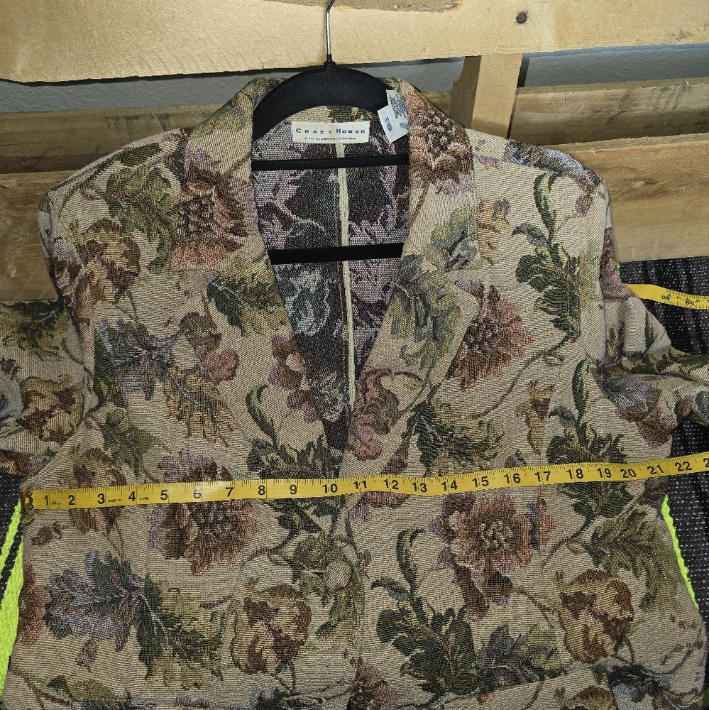 Vintage Floral Tapestry Blazer Size:XL - Picture 10 of 13